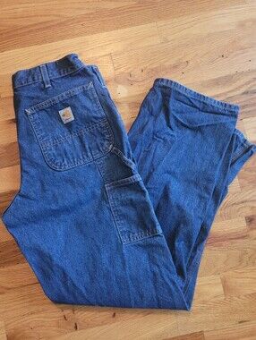 Carhartt Flame-Resistant Denim Dungaree Jeans Men's 32x32 Work Pants